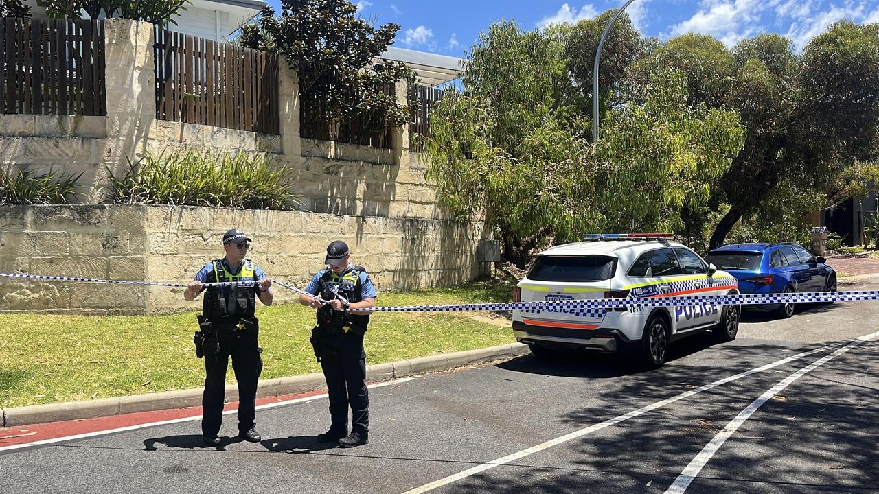 Police at the Perth home