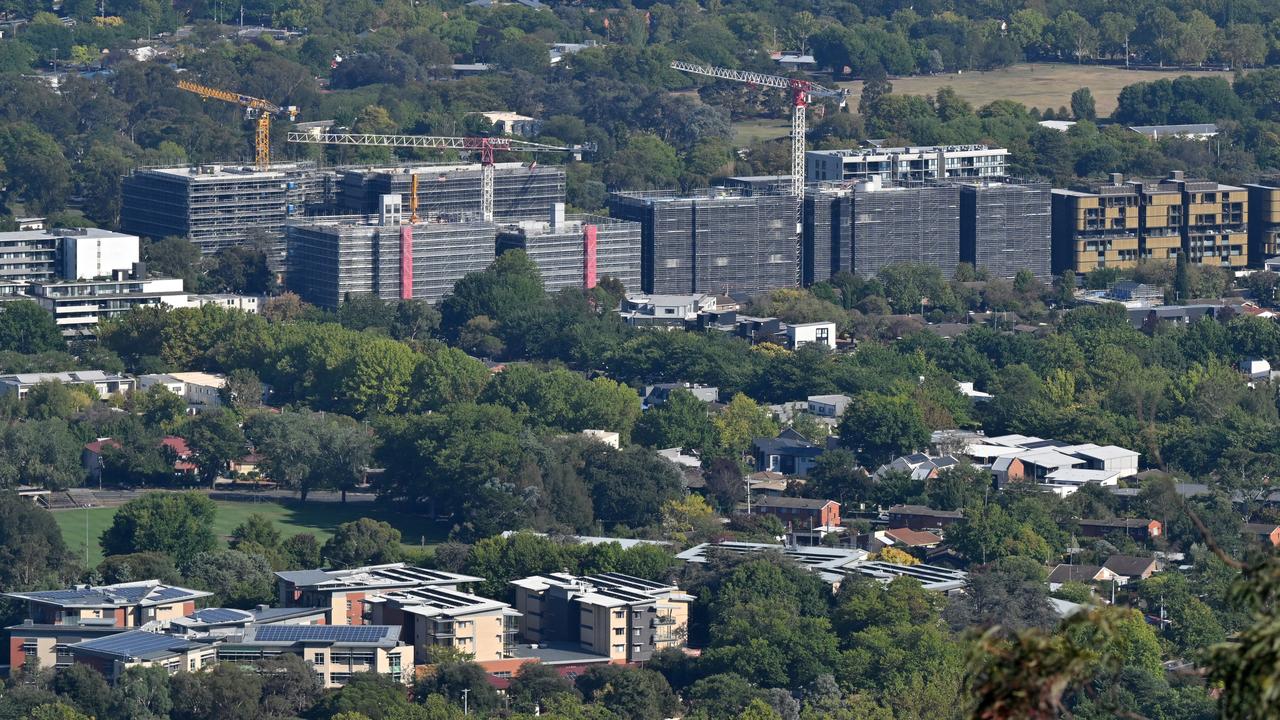 Apartment buildings are seen in Canberra