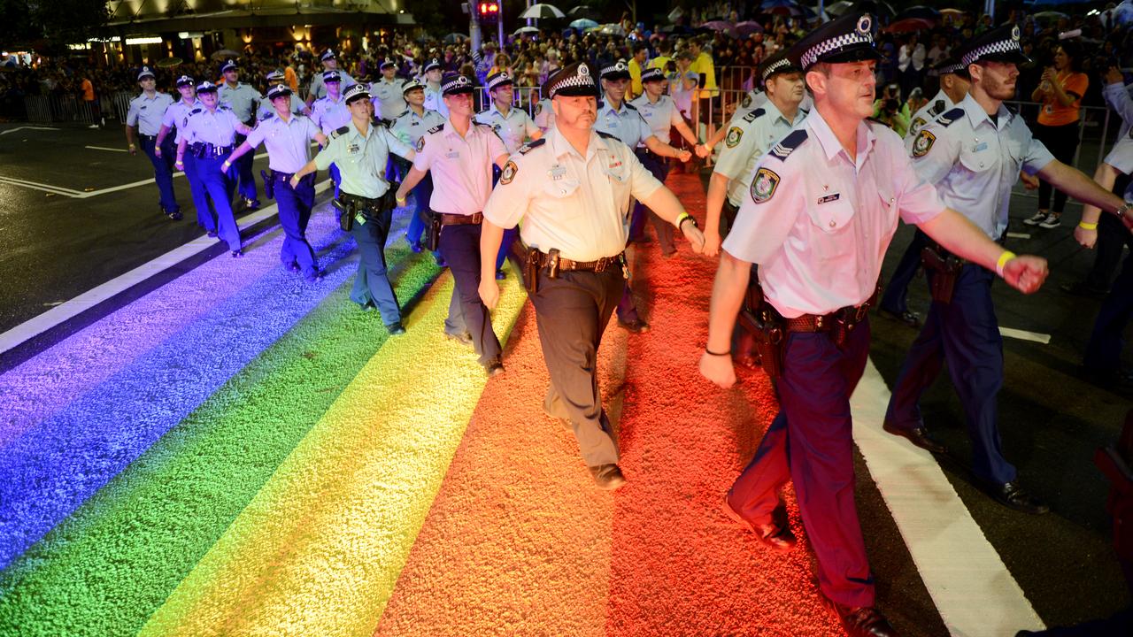 NSW police take part in the 35th Sydney Mardi Gras parade
