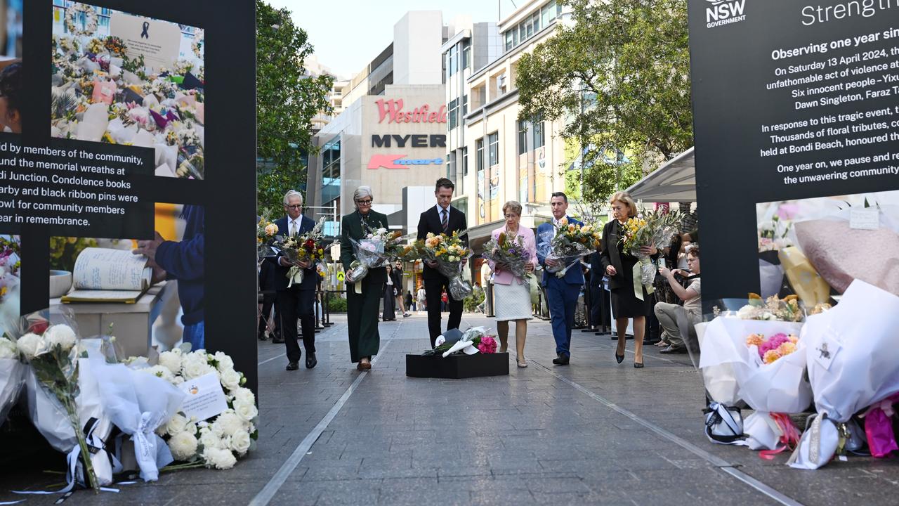 Floral tributes at a memorial for the stabbing victims (file image)