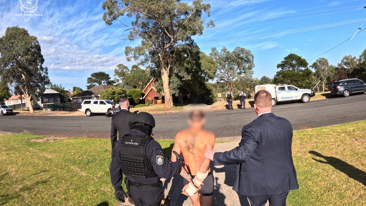 A man being arrested.