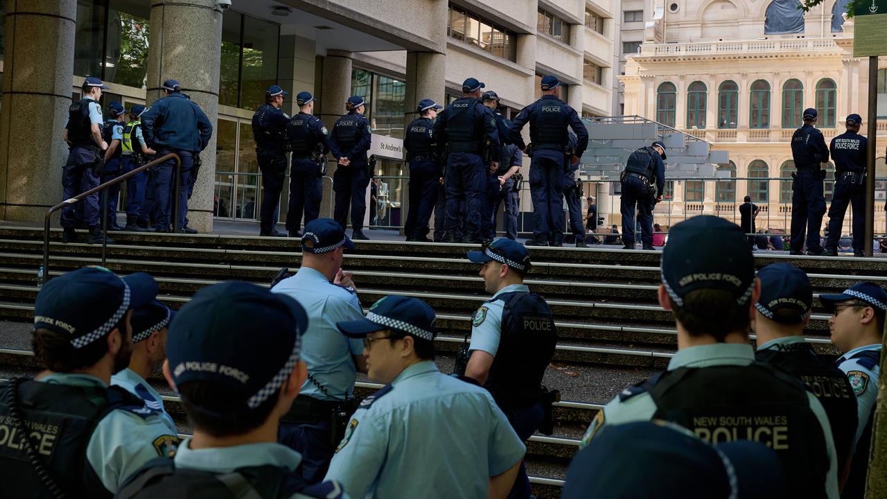 Police outside Sydney Town Hall