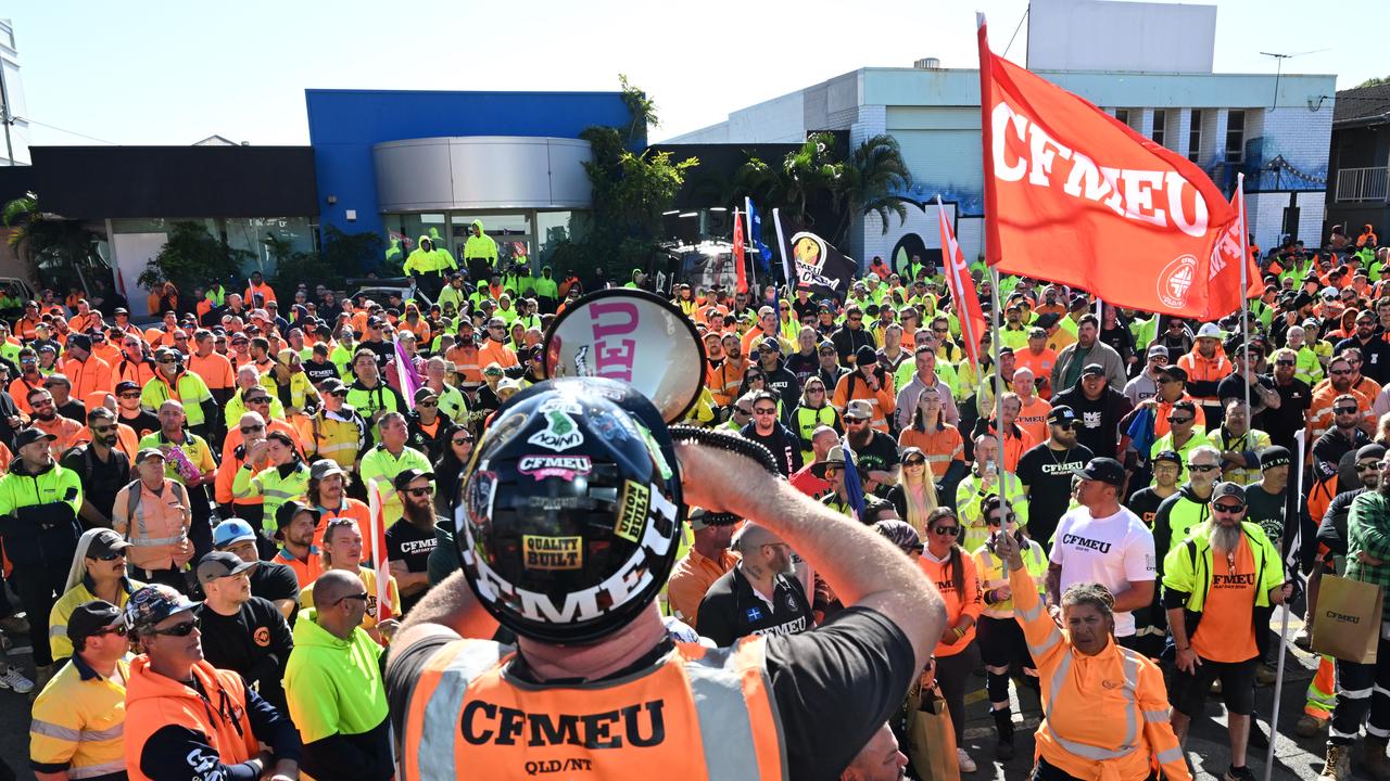 CFMEU supperts at a rally in Brisbane (file image)