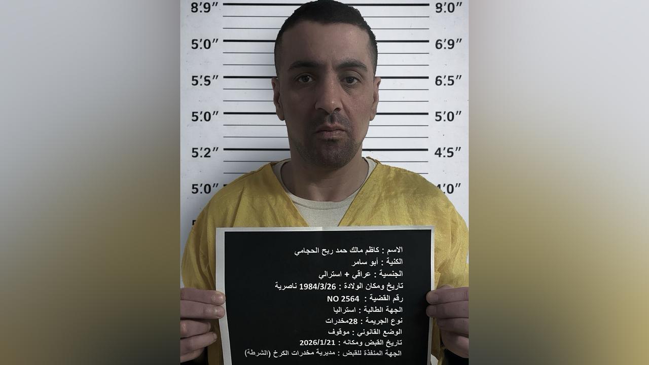 An image from Iraqi authorities of Kazem 'Kaz' Hamad in custody