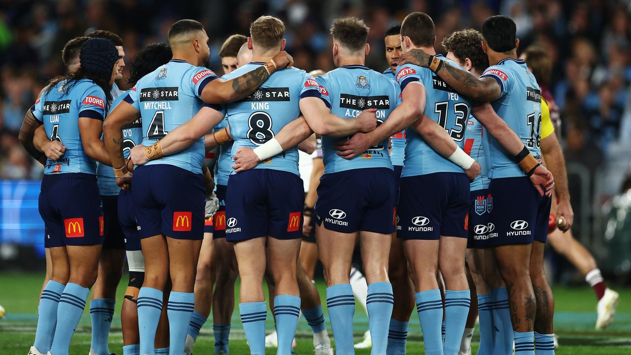 NSW team huddle.