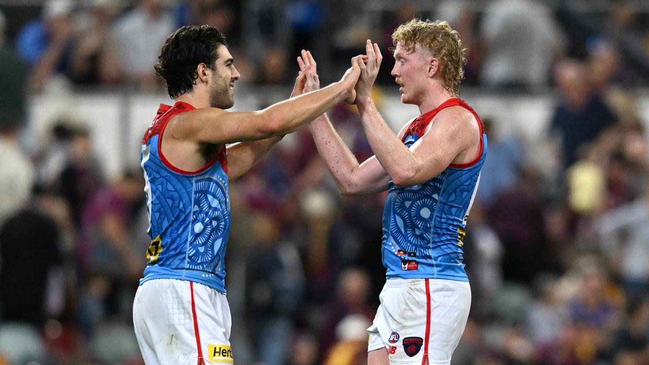 Christian Petracca and Clayton Oliver.