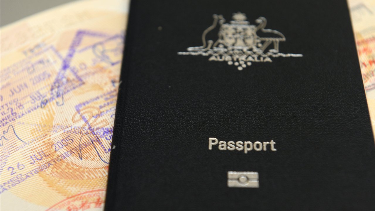 An Australian passport pictured in Brisbane