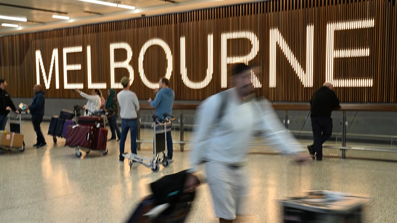Travellers at the Melbourne international terminal (file image)