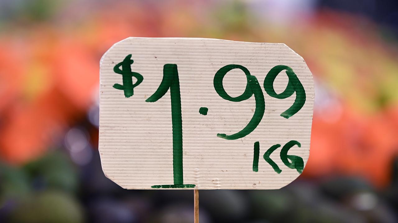 Price tage at the Queen Victoria Market in Melbourne