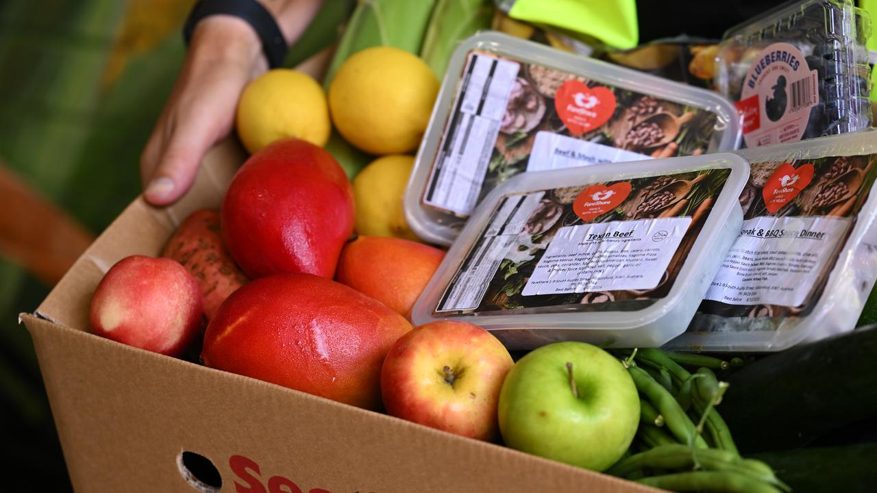 Meals and produce at the Fair Share / SecondBite processing facility