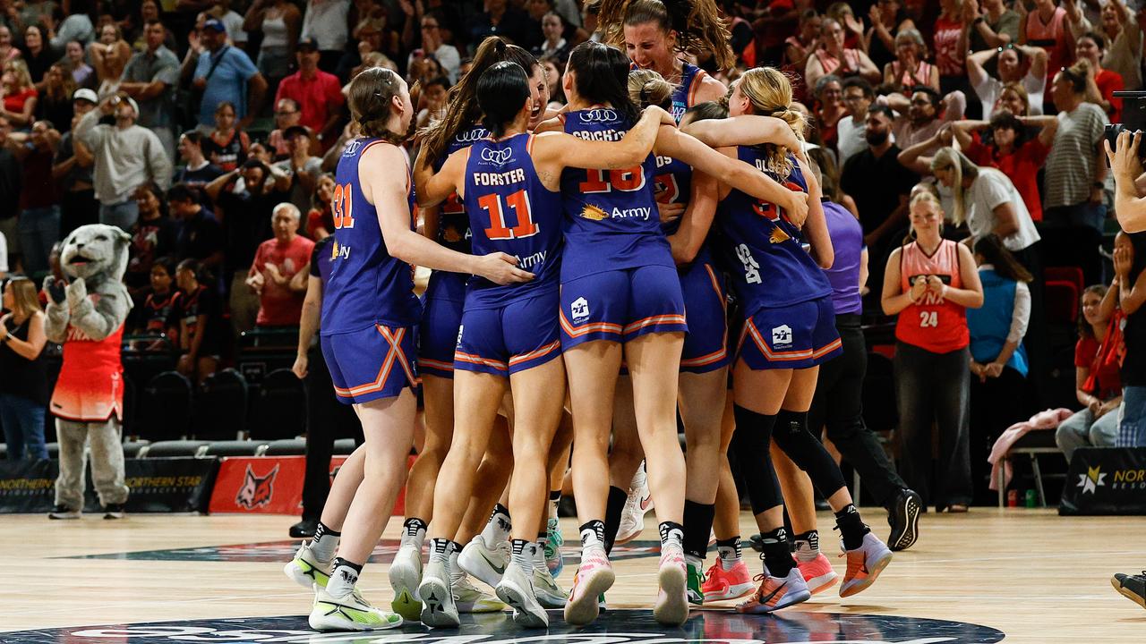 Celebrating Townsville players.