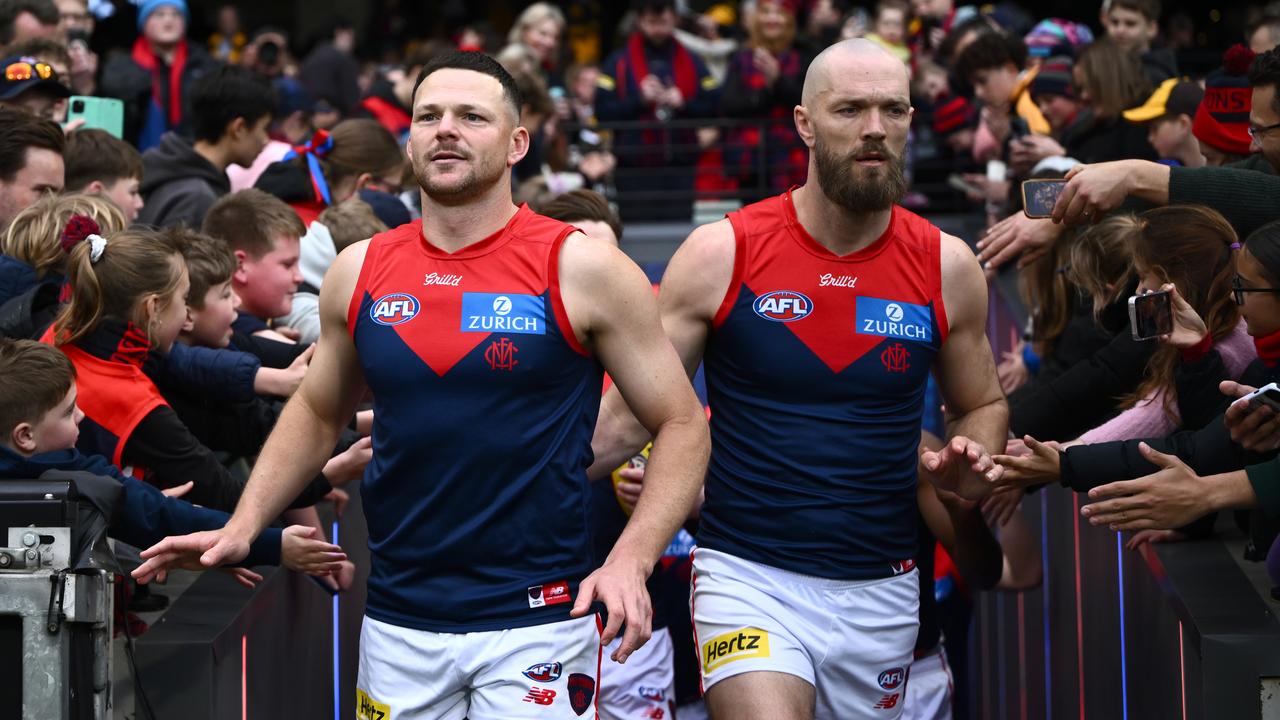 (L-R) Steven May and Max Gawn.