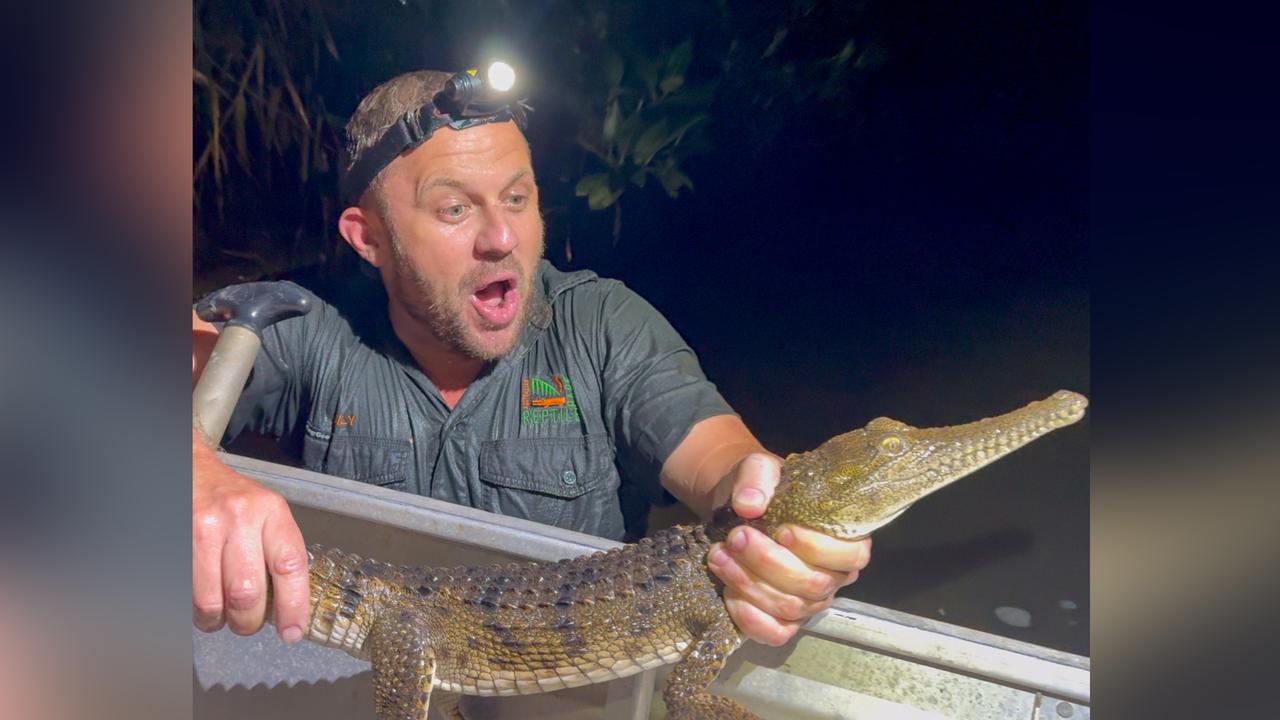 Billy Collett and the freshwater crocodile