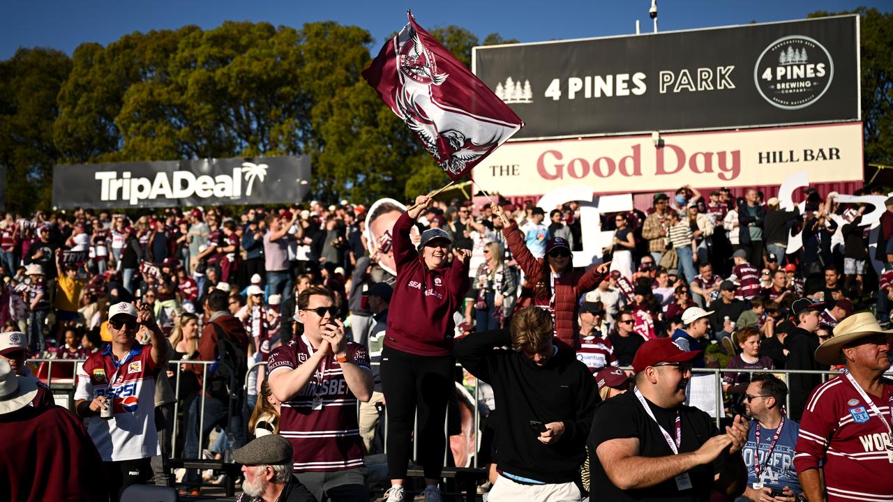 Manly supporters at 4 Pines Park