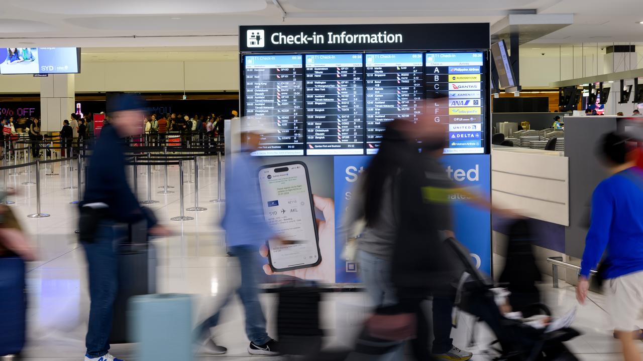 Crowds are seen at Sydney International Airport in Sydney