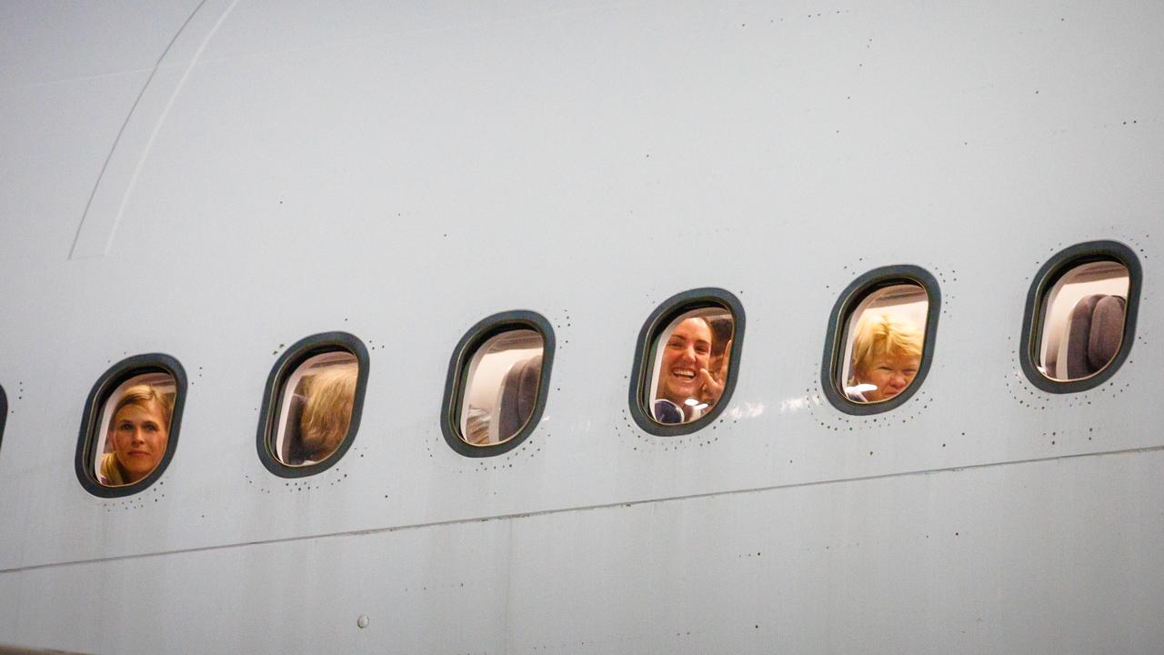 Passengers on a flight from New Caledonia to Brisbane (file image)