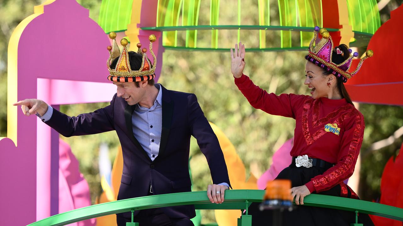 Melbourne's Moomba Monarchs Sammy J and Red Wiggle Caterina Mete