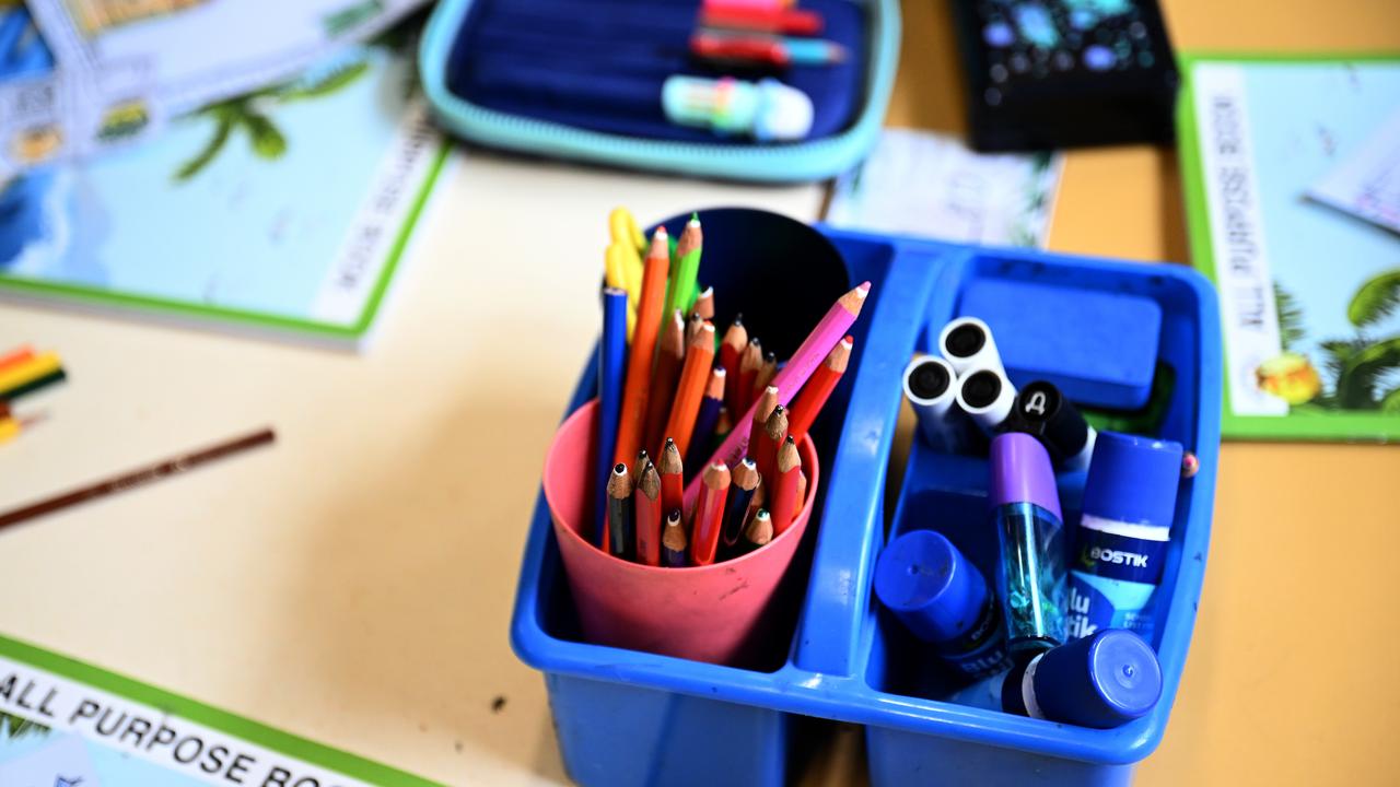 Stationary supplies at a primary school (file image)