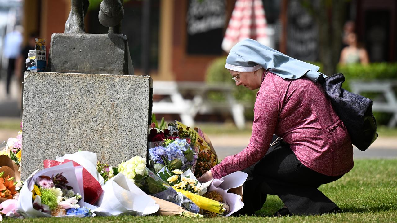A person lays flowers outside the Royal Daylesford Hotel (file image)