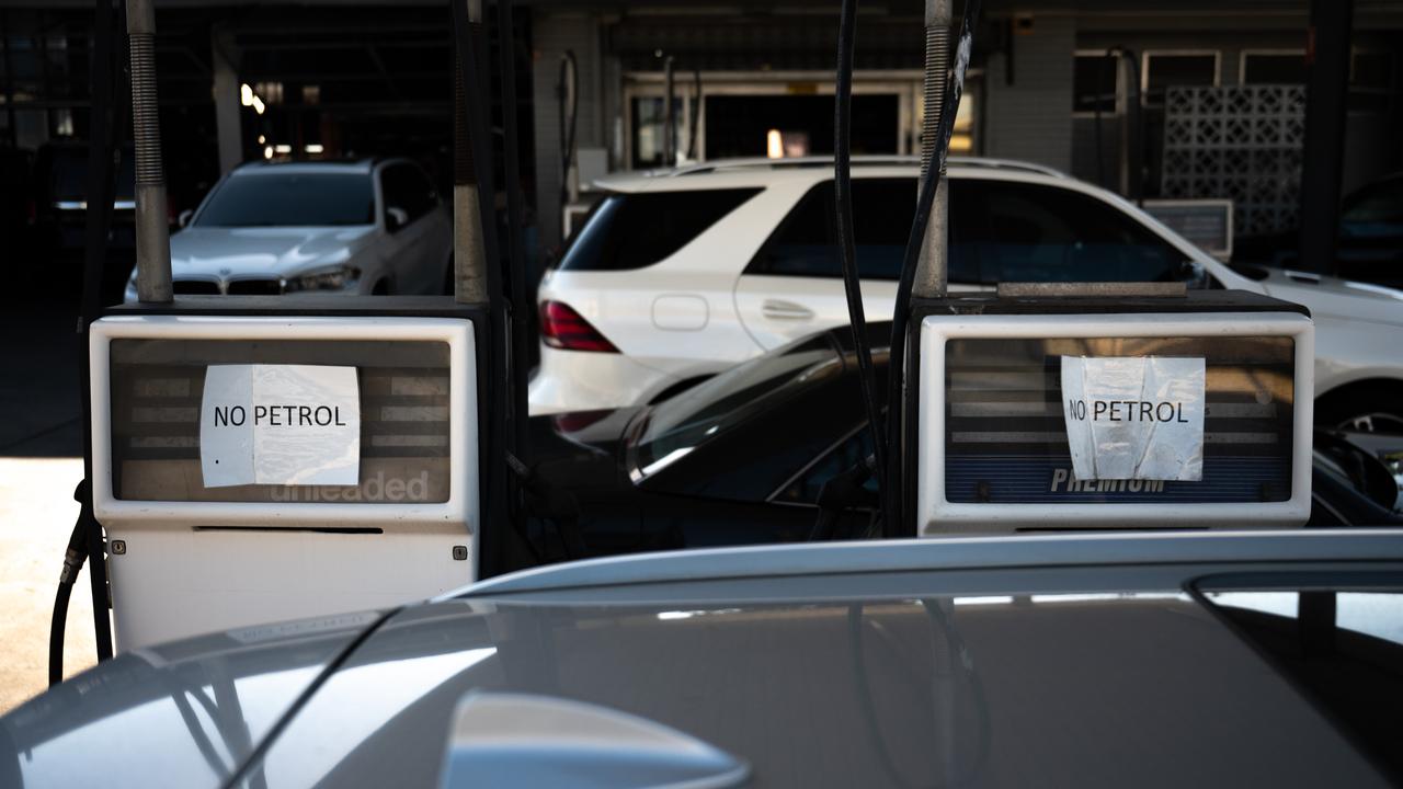 Empty fuel pumps at a service station (file image)