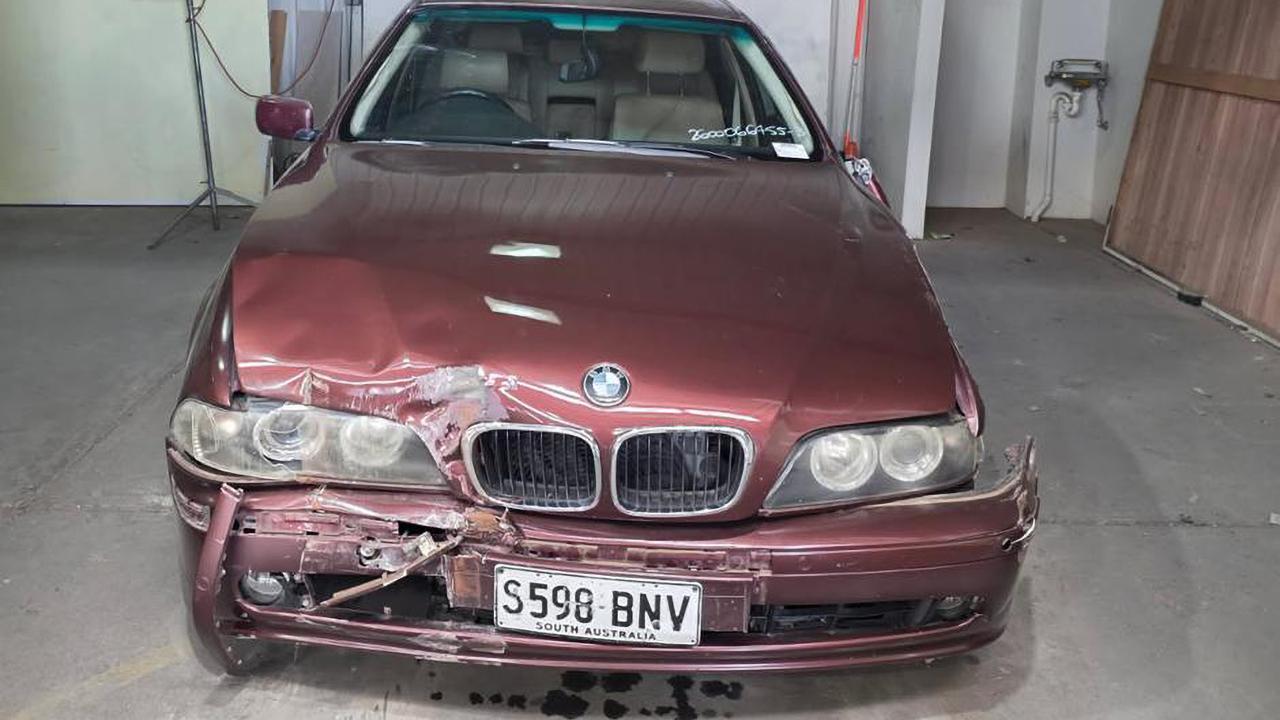 BMW in a collision in relation to the alleged murder of Caleb Leriano