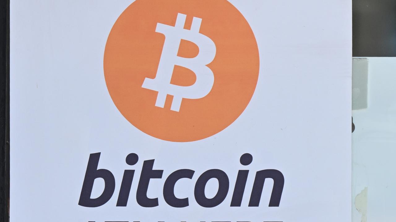 A sign for a bitcoin