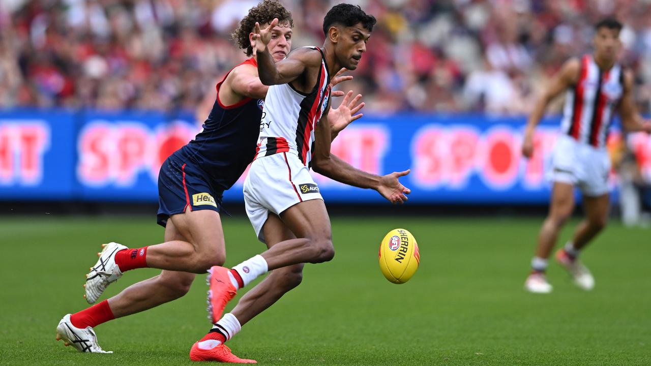 Nasiah Wanganeen-Milera with his 'shadow' Koltyn Tholstrup.