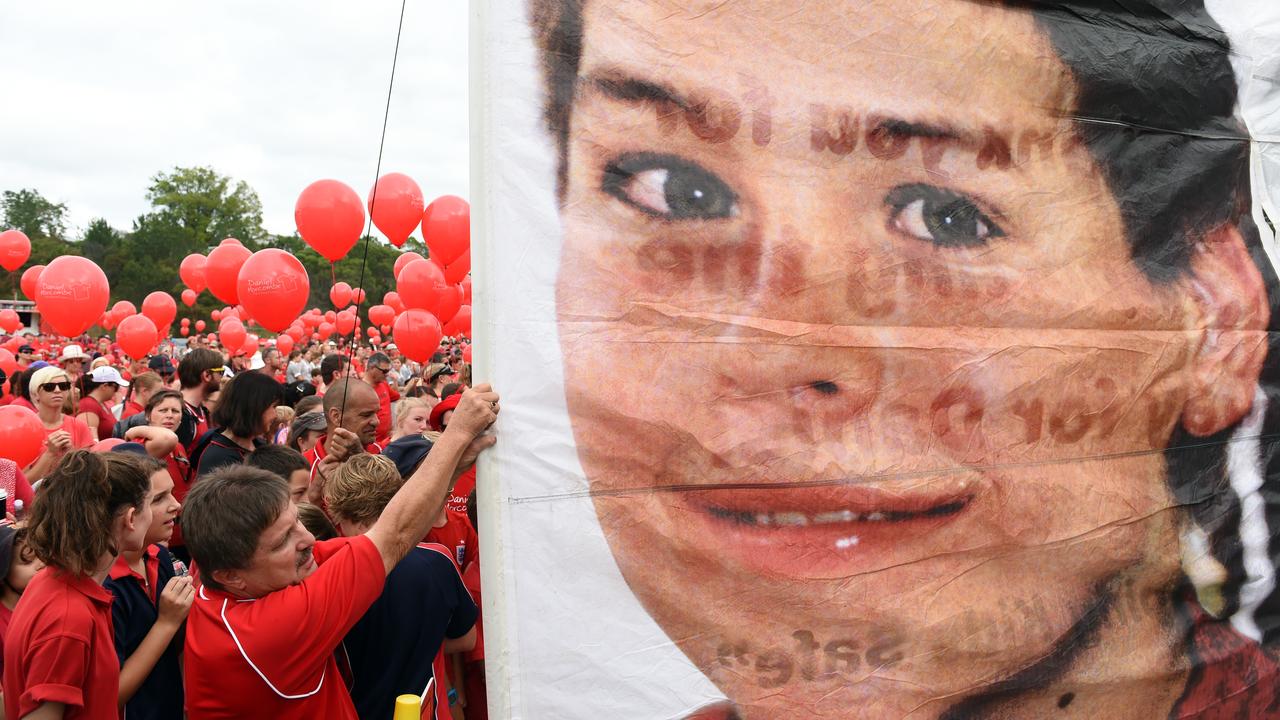 A banner showing Daniel Morcombe (file image)