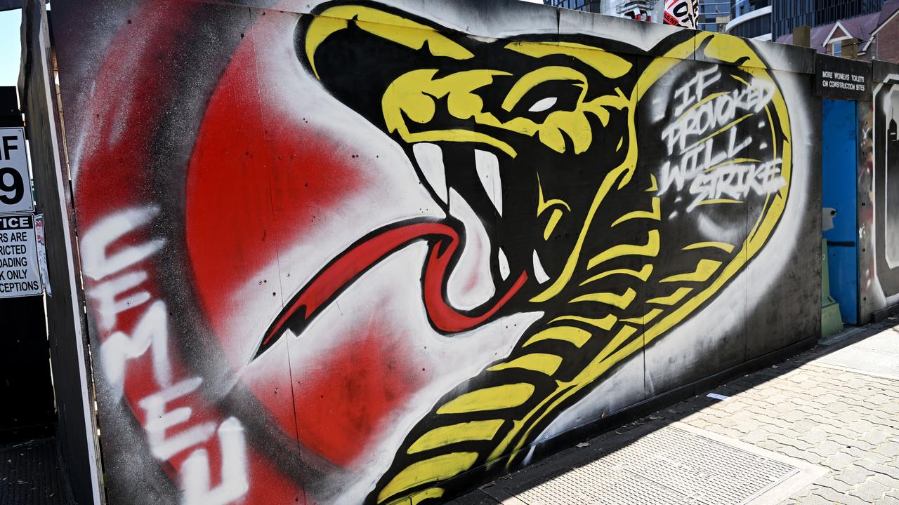 A sign supporting the CFMEU in Brisbane (file image)