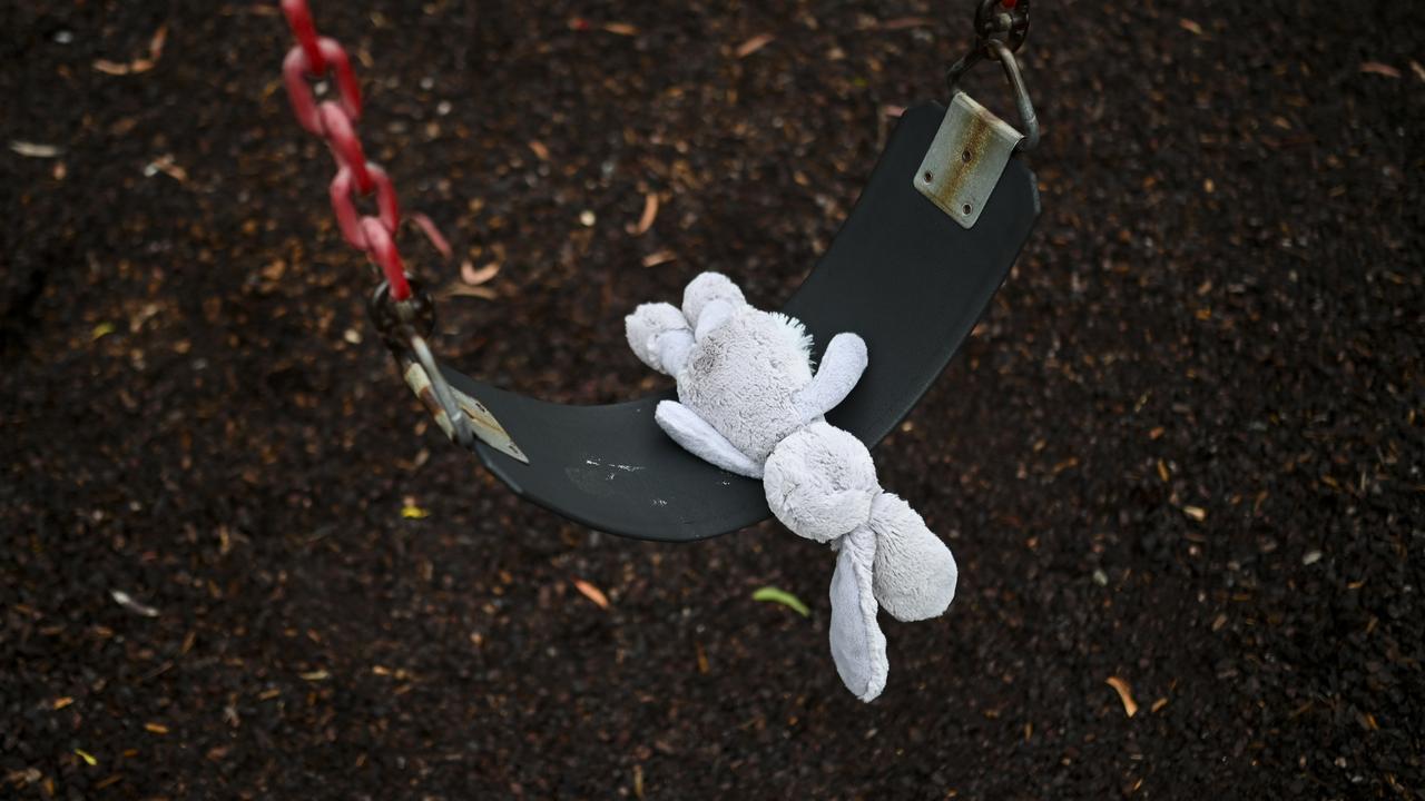Soft toy in playground (file)