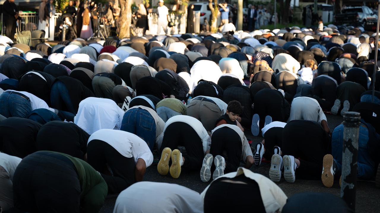 Crowds celebrating Eid al-Fitr