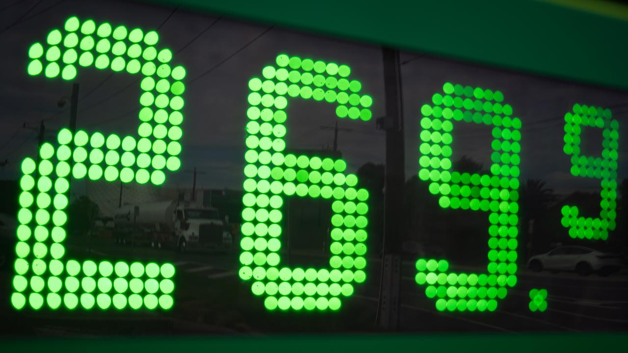 screen displaying the price of premium diesel