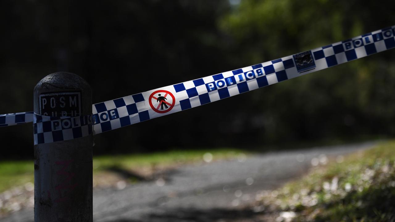 Police tape at a crime scene