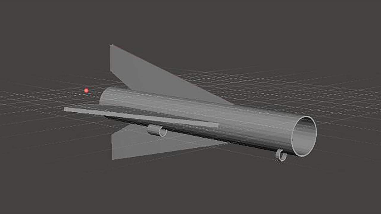 Computer-aided drawing of rocket body