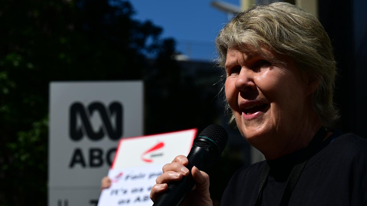 Fran Kelly with microphone