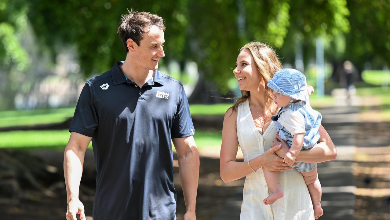 Cam McEvoy, wife Maddi and son Hartley.