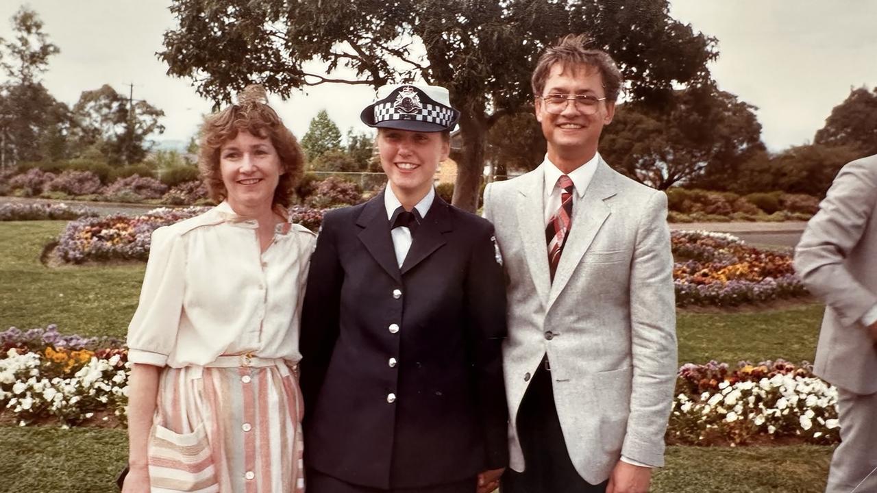 Constable Angela Taylor with her parents Marilyn and Arthur