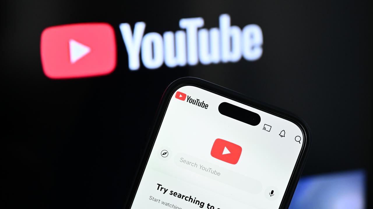 YouTube signage on a smartphone (file image)