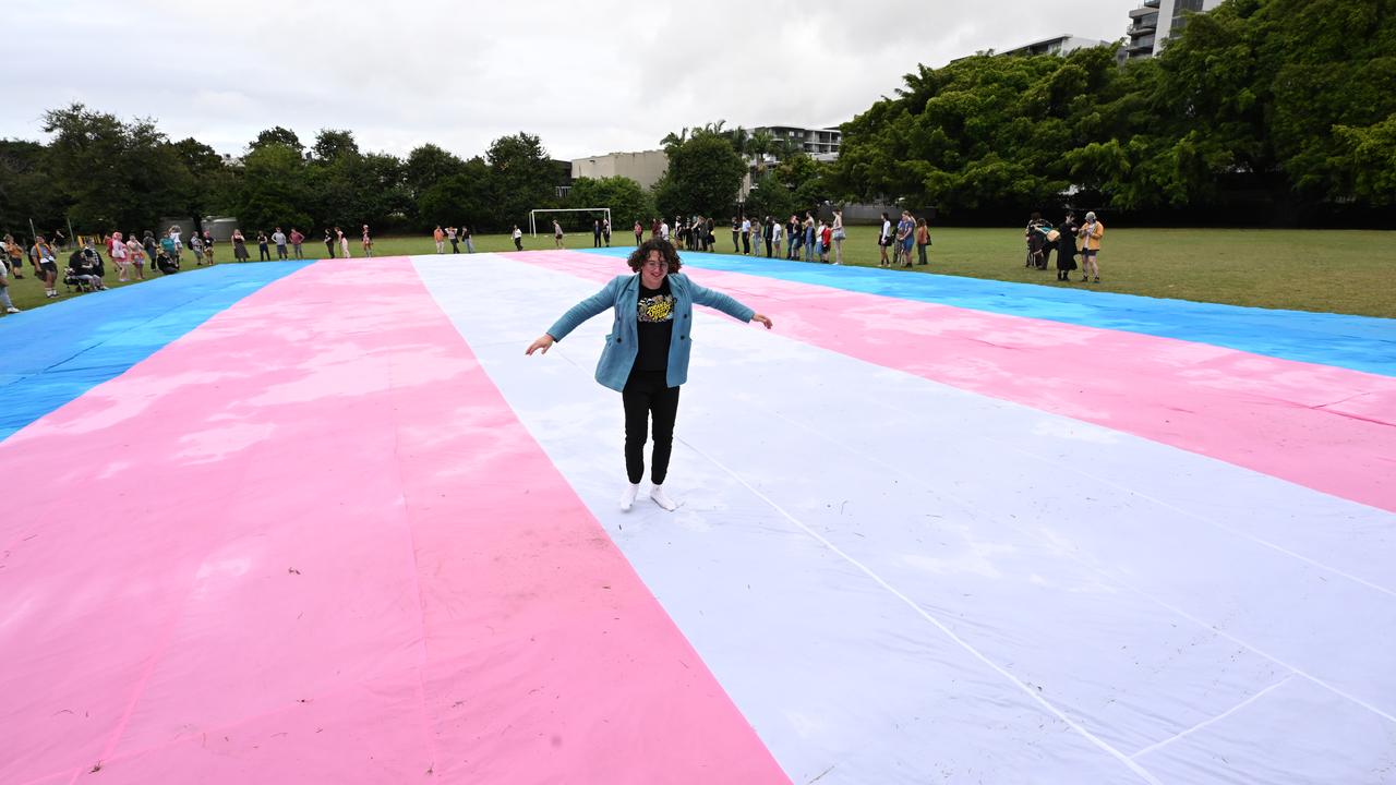 Jodie Hall stand on the flag