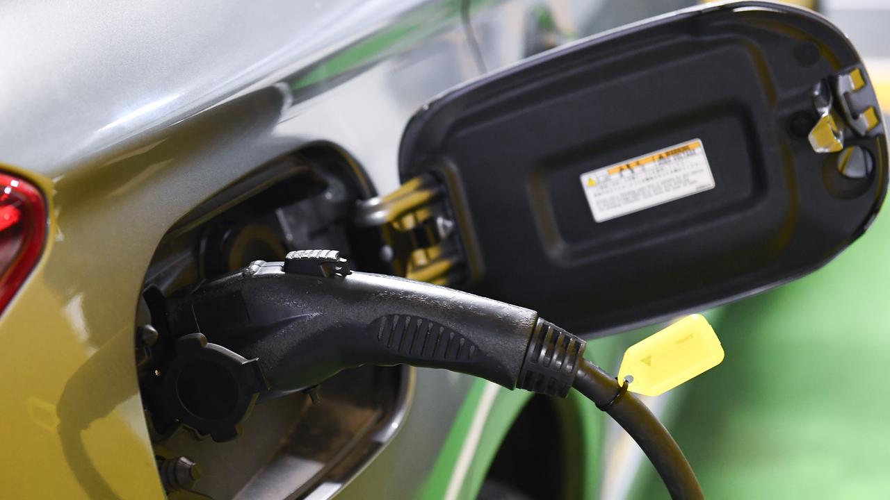 An electric vehicle being charged (file image)