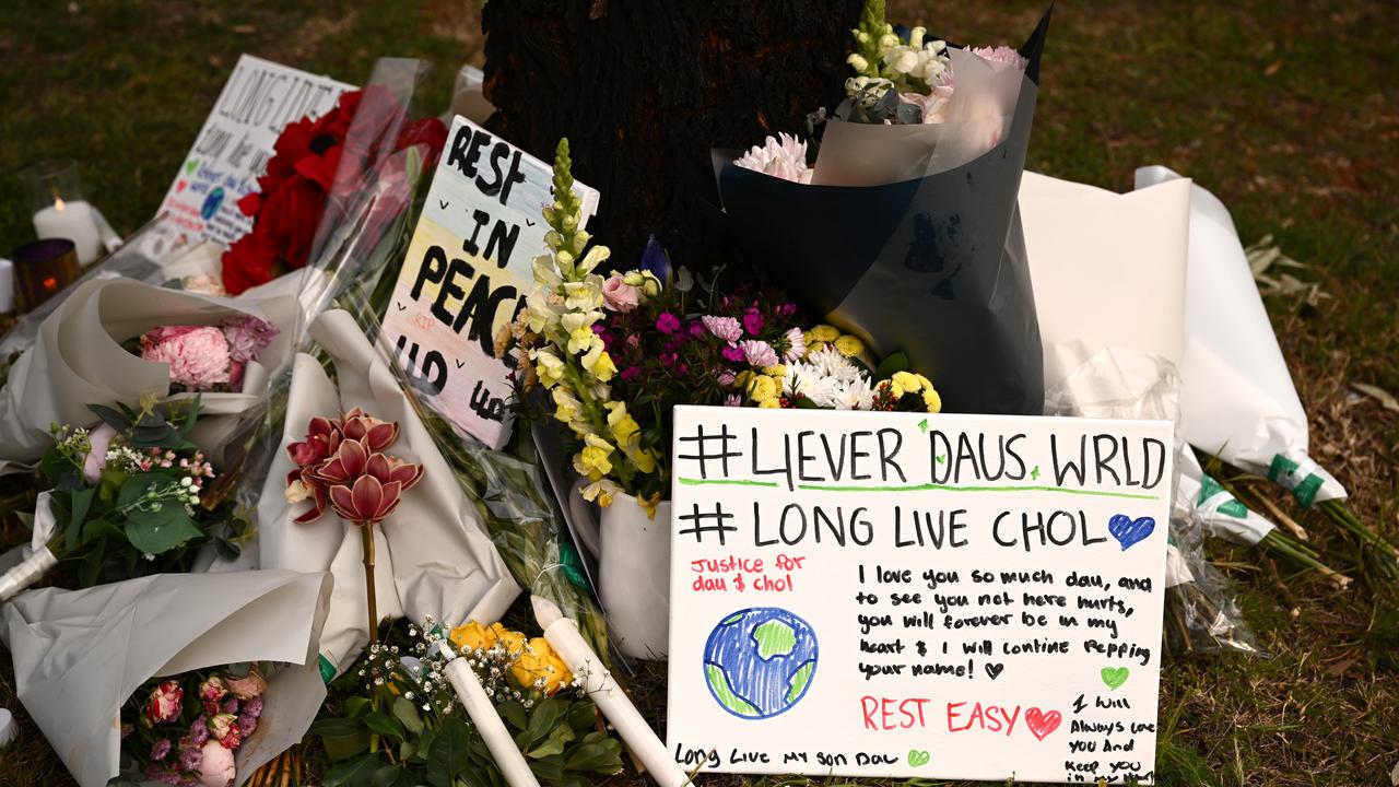 Tributes at the scene of the fatal stabbing (file)