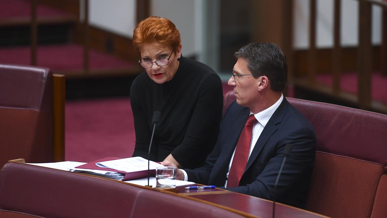 Pauline Hanson and Cory Bernardi in the Senate in 2018