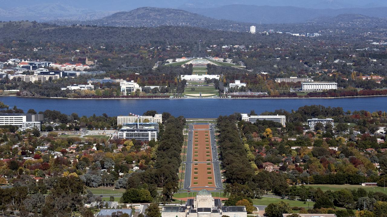 The parliamentary zone seen from Mount Ainslie (file image)