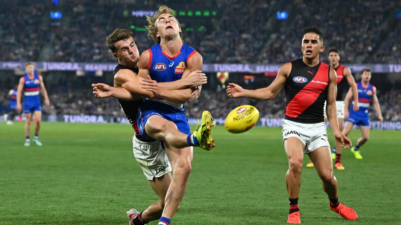 Jacob Farrow tackles Cooper Hynes.