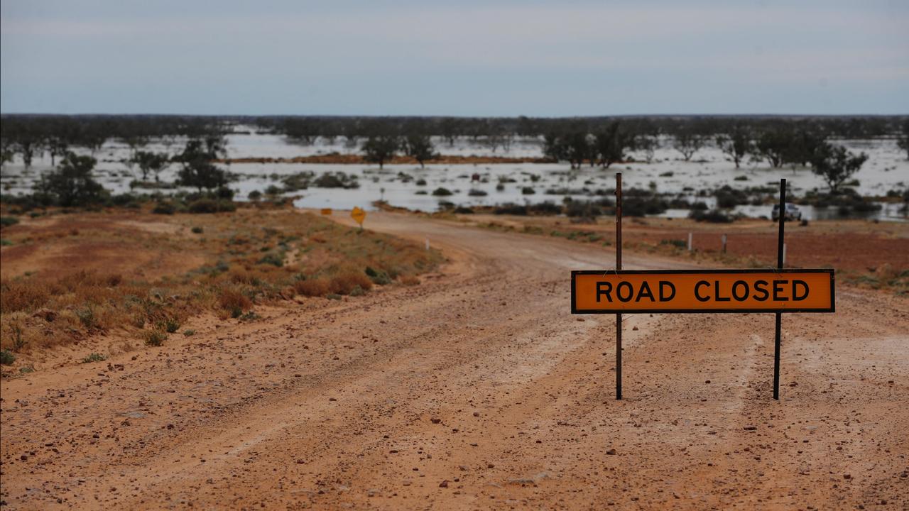 The Birdsville Track cut by the flooded Cooper Creek