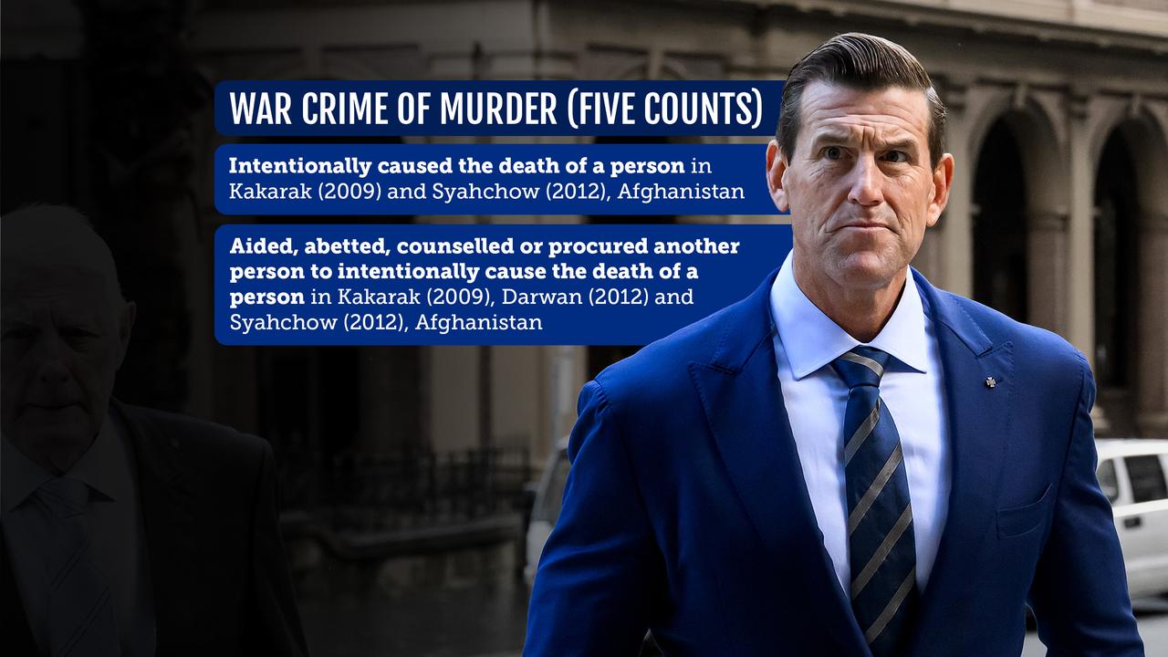 A graphic outlining the war crimes charges against Ben Roberts-Smith
