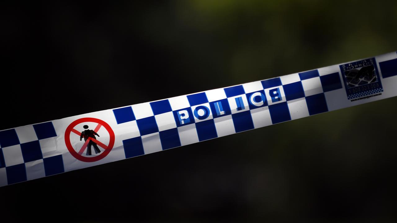 Police tape at a crime scene