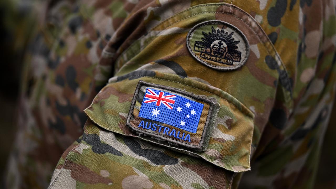 An Australian flag on an army uniform