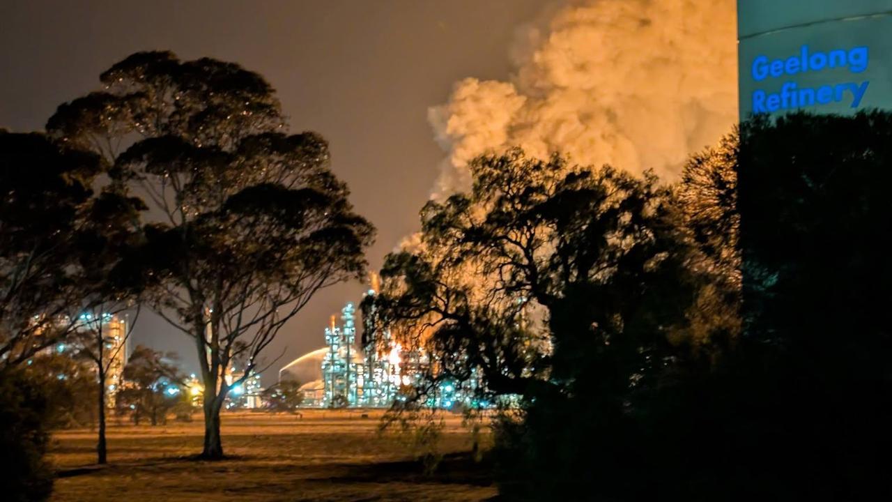 Fire at Viva Energy's Geelong refinery in Geelong