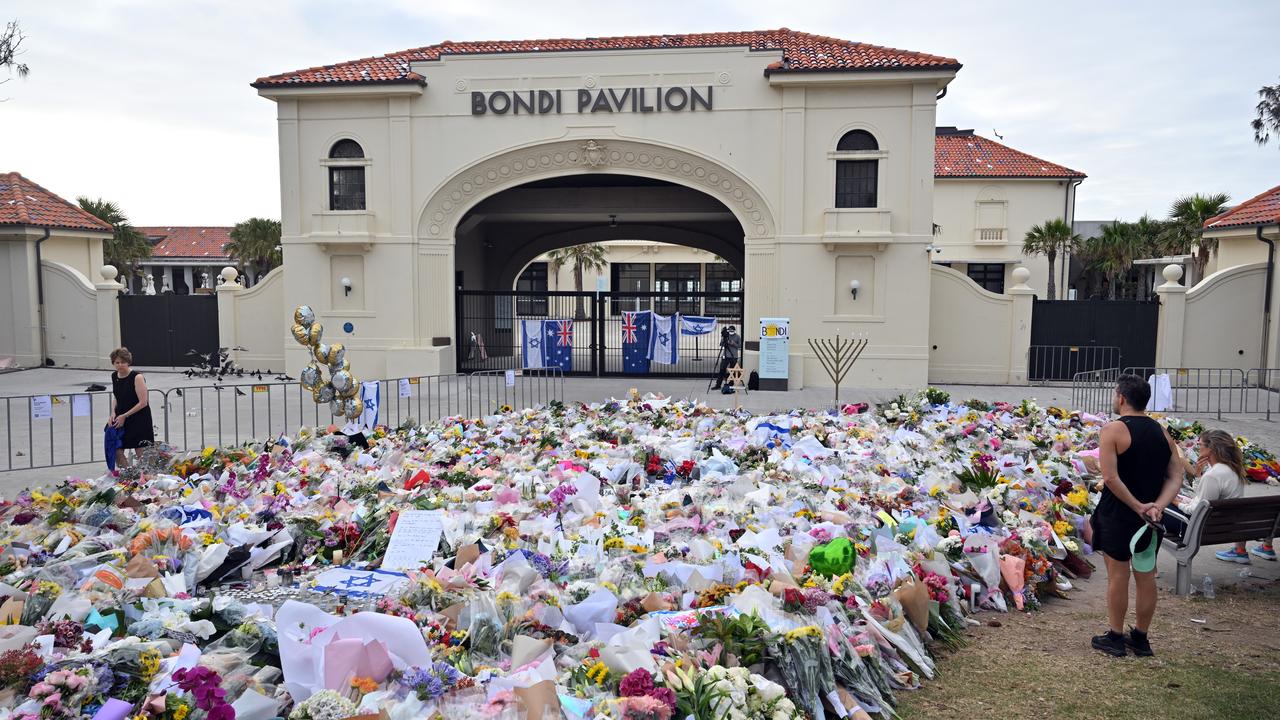 A memorial at the Bondi Pavillion following at terrorist attack